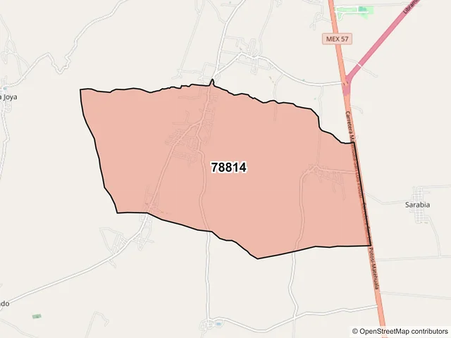 Mapa del código postal 78814, Matehuala, San Luis Potosí