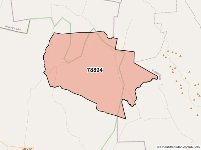 Mapa del código postal 78894, Guadalcázar, San Luis Potosí