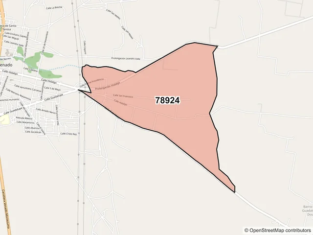 Mapa del código postal 78924, Venado, San Luis Potosí