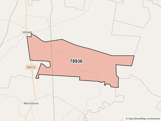 Mapa del código postal 78936, Venado, San Luis Potosí