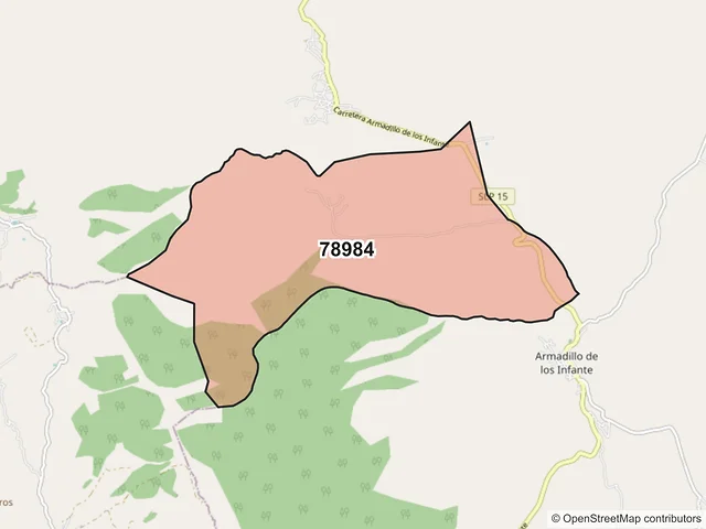Mapa del código postal 78984, Armadillo de los Infante, San Luis Potosí
