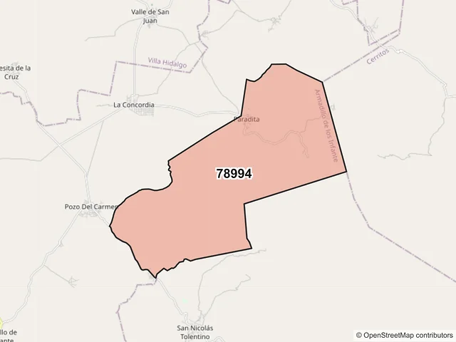 Mapa del código postal 78994, Armadillo de los Infante, San Luis Potosí