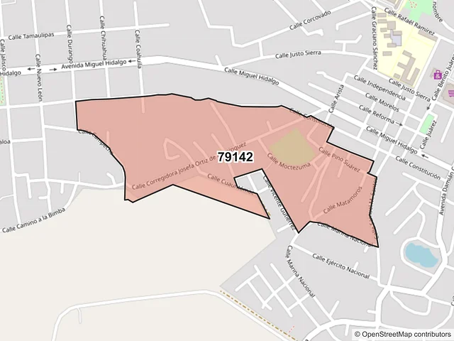 Mapa del código postal 79142, Ebano, San Luis Potosí