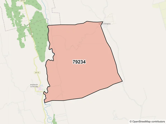 Mapa del código postal 79234, Ciudad Valles, San Luis Potosí