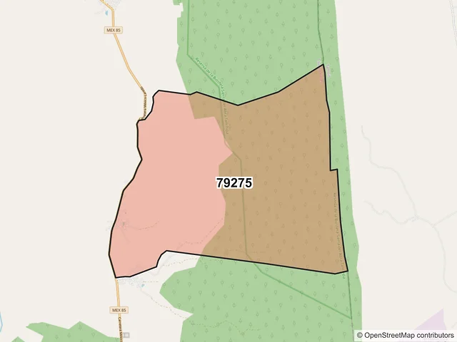 Mapa del código postal 79275, Ciudad Valles, San Luis Potosí