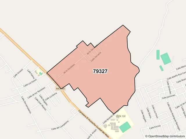 Mapa del código postal 79327, Ciudad del Maíz, San Luis Potosí