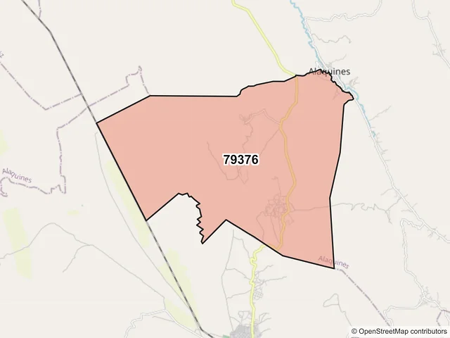 Mapa del código postal 79376, Alaquines, San Luis Potosí