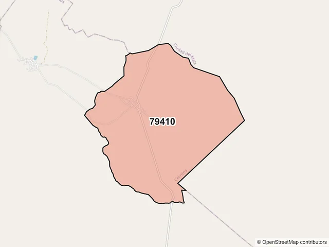 Mapa del código postal 79410, Cerritos, San Luis Potosí