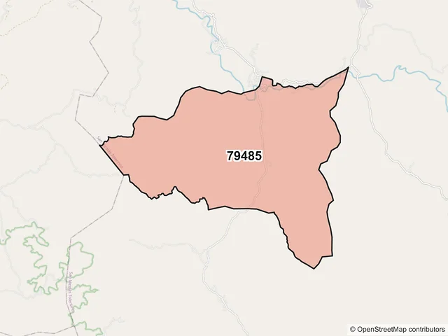 Mapa del código postal 79485, San Nicolás Tolentino, San Luis Potosí
