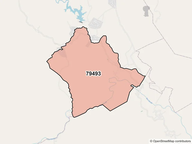 Mapa del código postal 79493, San Nicolás Tolentino, San Luis Potosí