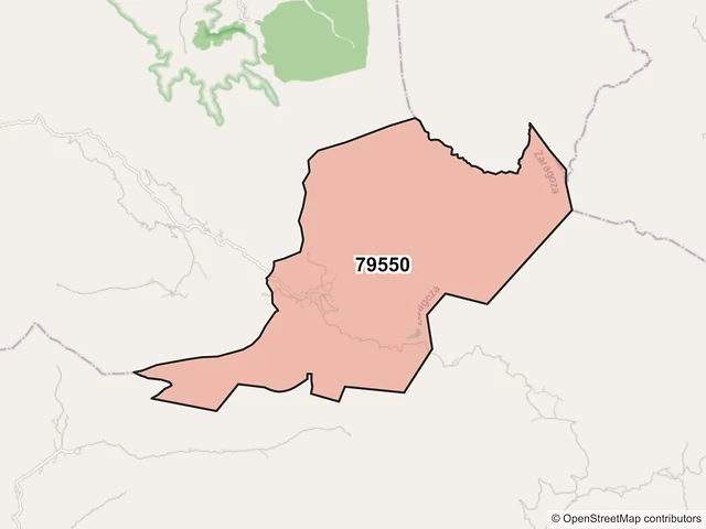 Mapa del código postal 79550, Zaragoza, San Luis Potosí