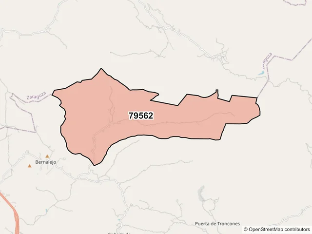 Mapa del código postal 79562, Santa María del Río, San Luis Potosí