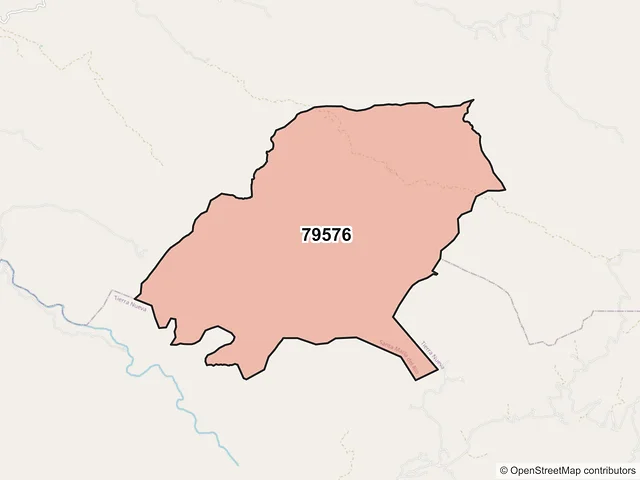Mapa del código postal 79576, Santa María del Río, San Luis Potosí