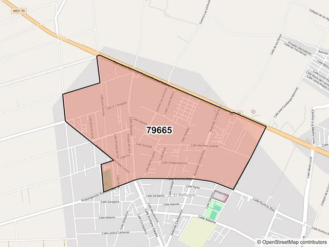 Mapa del código postal 79665, Ciudad Fernández, San Luis Potosí