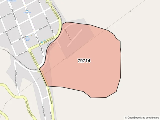 Mapa del código postal 79714, Tamasopo, San Luis Potosí