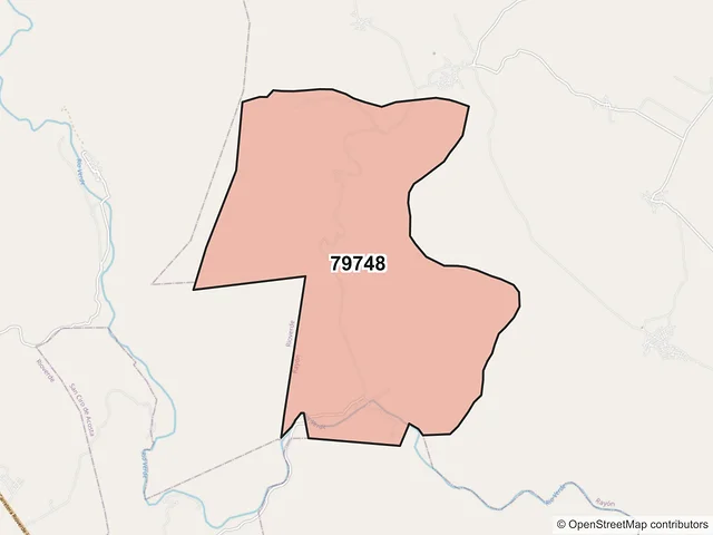Mapa del código postal 79748, Rayón, San Luis Potosí