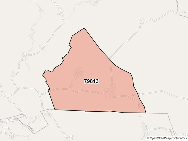 Mapa del código postal 79813, Tanlajás, San Luis Potosí