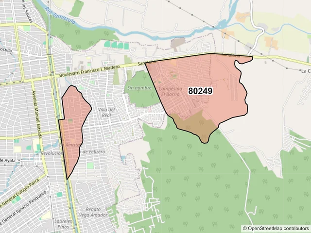 Mapa del código postal 80249, Culiacán, Sinaloa