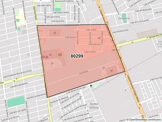 Mapa del código postal 80299, Culiacán, Sinaloa