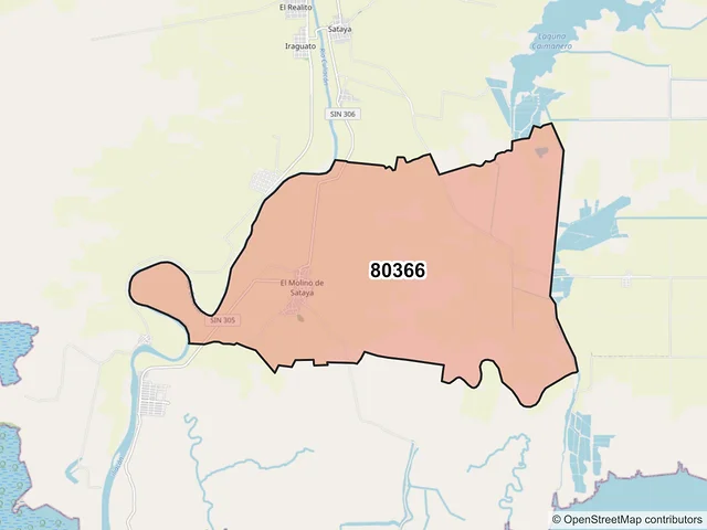 Mapa del código postal 80366, Navolato, Sinaloa