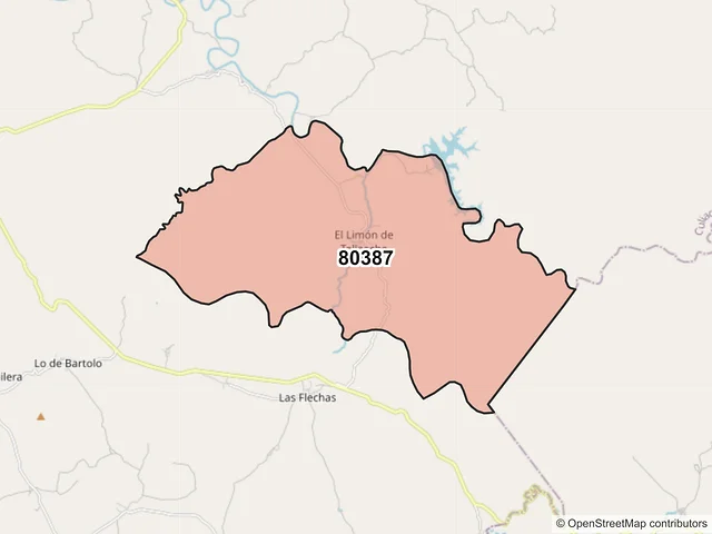 Mapa del código postal 80387, Culiacán, Sinaloa