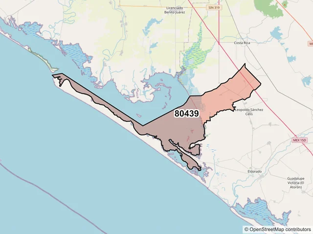 Mapa del código postal 80439, Culiacán, Sinaloa