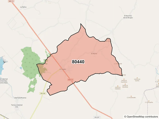 Mapa del código postal 80440, Culiacán, Sinaloa