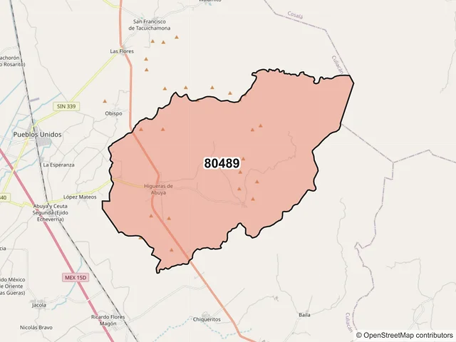 Mapa del código postal 80489, Culiacán, Sinaloa