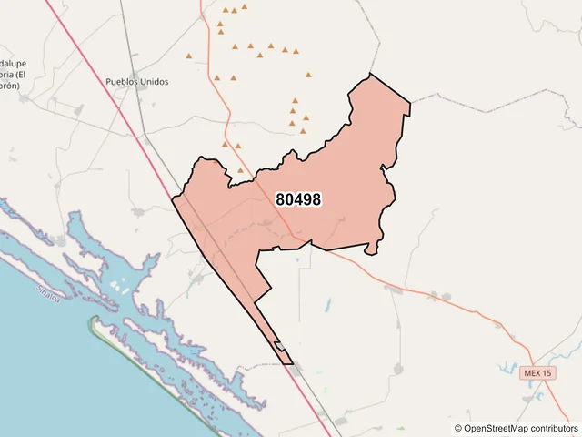 Mapa del código postal 80498, Culiacán, Sinaloa