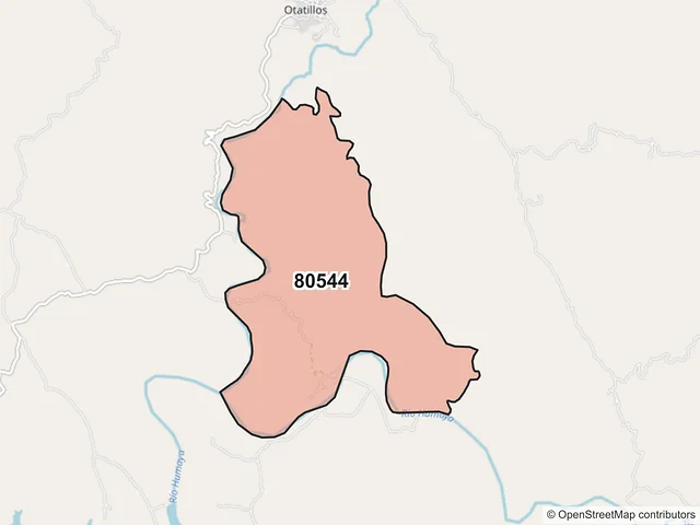 Mapa del código postal 80544, Badiraguato, Sinaloa