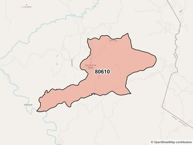 Mapa del código postal 80610, Badiraguato, Sinaloa