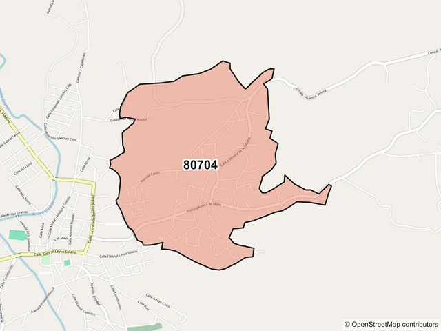 Mapa del código postal 80704, Cosalá, Sinaloa