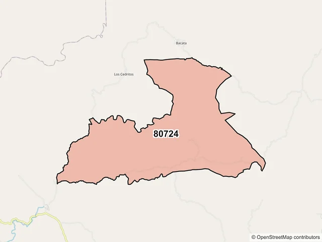 Mapa del código postal 80724, Cosalá, Sinaloa
