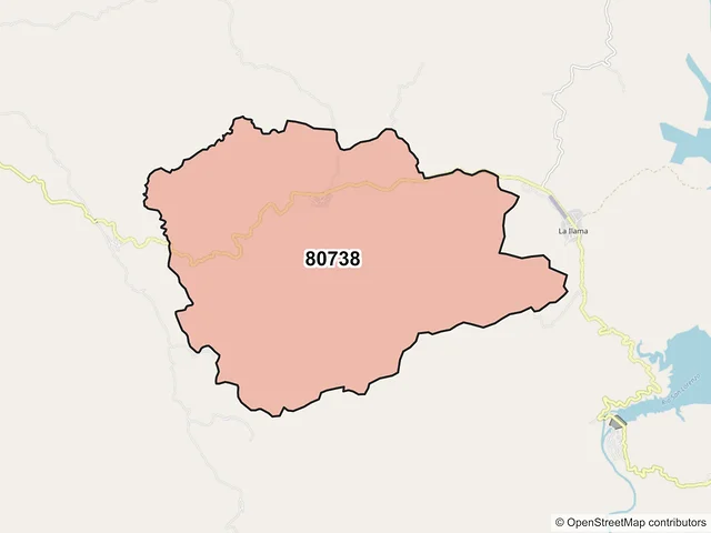 Mapa del código postal 80738, Cosalá, Sinaloa
