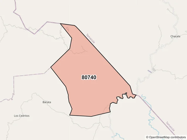 Mapa del código postal 80740, Cosalá, Sinaloa