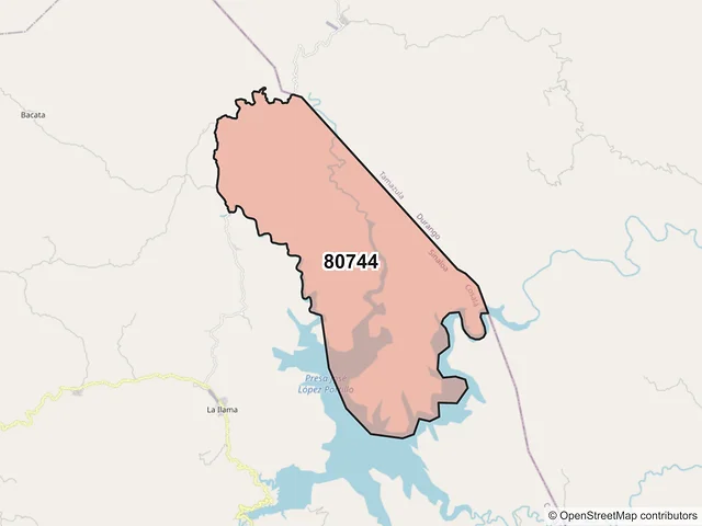 Mapa del código postal 80744, Cosalá, Sinaloa