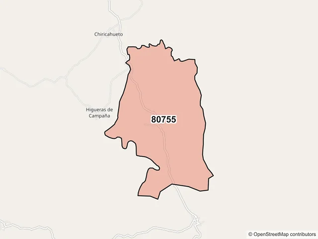 Mapa del código postal 80755, Cosalá, Sinaloa