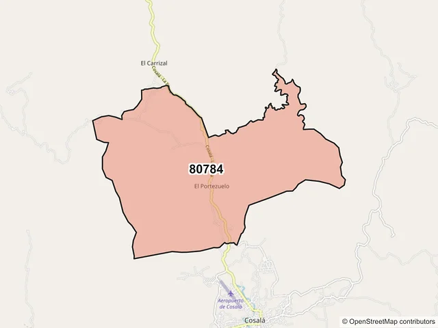 Mapa del código postal 80784, Cosalá, Sinaloa