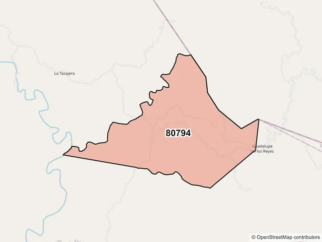 Mapa del código postal 80794, Cosalá, Sinaloa