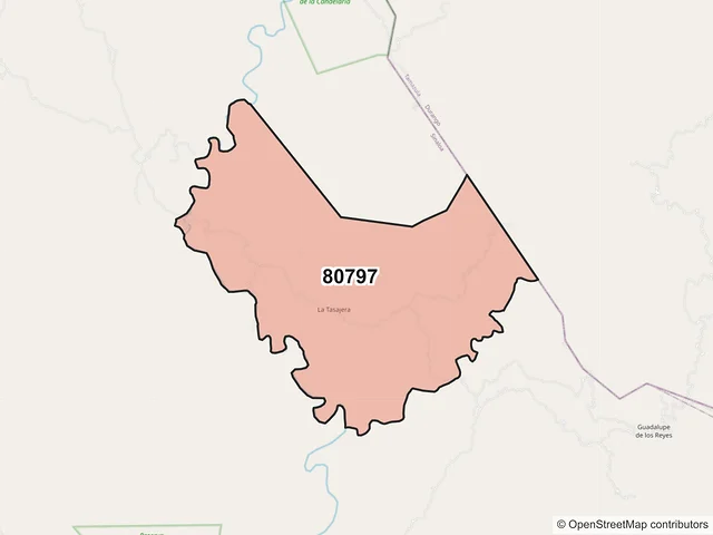 Mapa del código postal 80797, Cosalá, Sinaloa