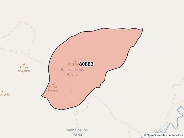 Mapa del código postal 80883, Mocorito, Sinaloa