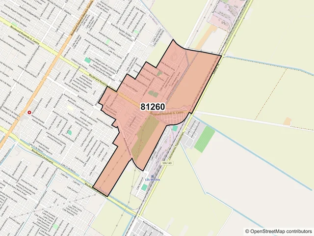 Mapa del código postal 81260, Los Mochis, Sinaloa