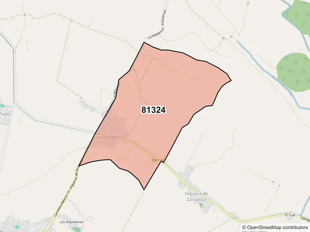 Mapa del código postal 81324, Ahome, Sinaloa