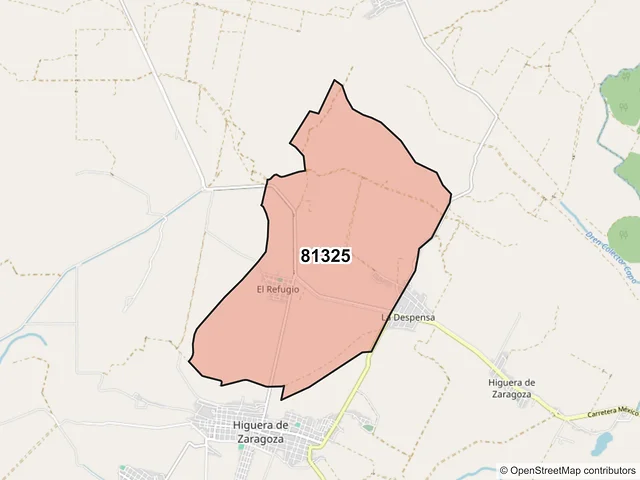 Mapa del código postal 81325, Ahome, Sinaloa