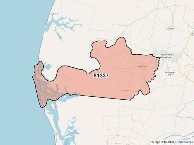Mapa del código postal 81337, Ahome, Sinaloa