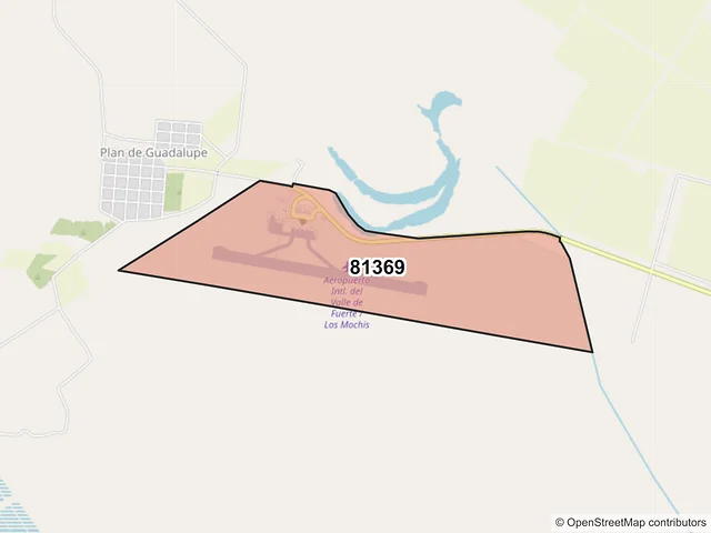 Mapa del código postal 81369, Ahome, Sinaloa