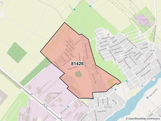 Mapa del código postal 81426, Guamúchil, Sinaloa