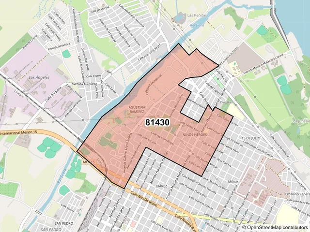 Mapa del código postal 81430, Guamúchil, Sinaloa
