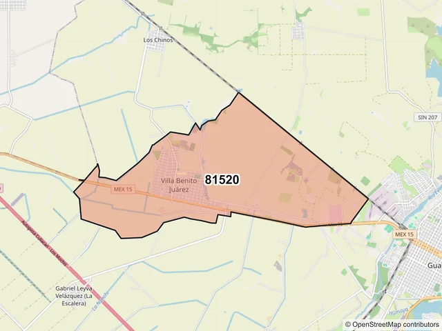 Mapa del código postal 81520, Salvador Alvarado, Sinaloa