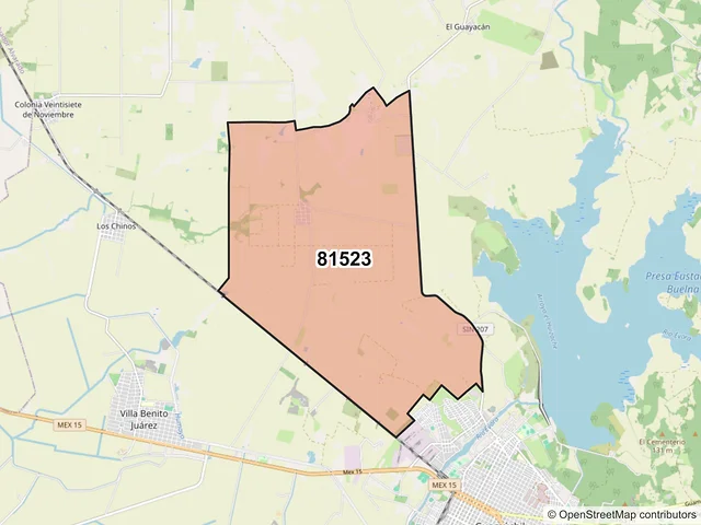 Mapa del código postal 81523, Salvador Alvarado, Sinaloa